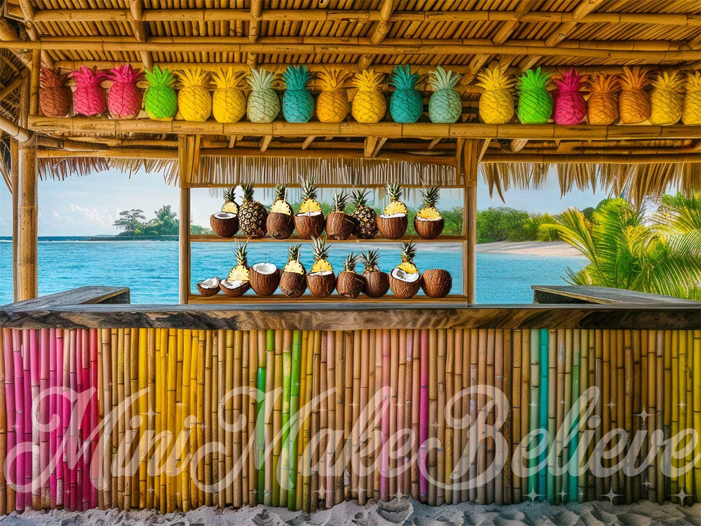 Kate Colorful Tiki Bar Backdrop Designed by Mini MakeBelieve