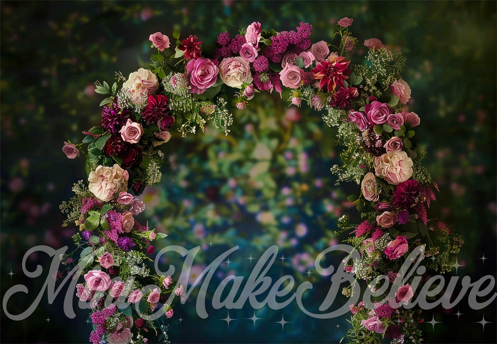 Kate Spring Dark Fine Art Flower Arch Backdrop Designed by Mini MakeBelieve