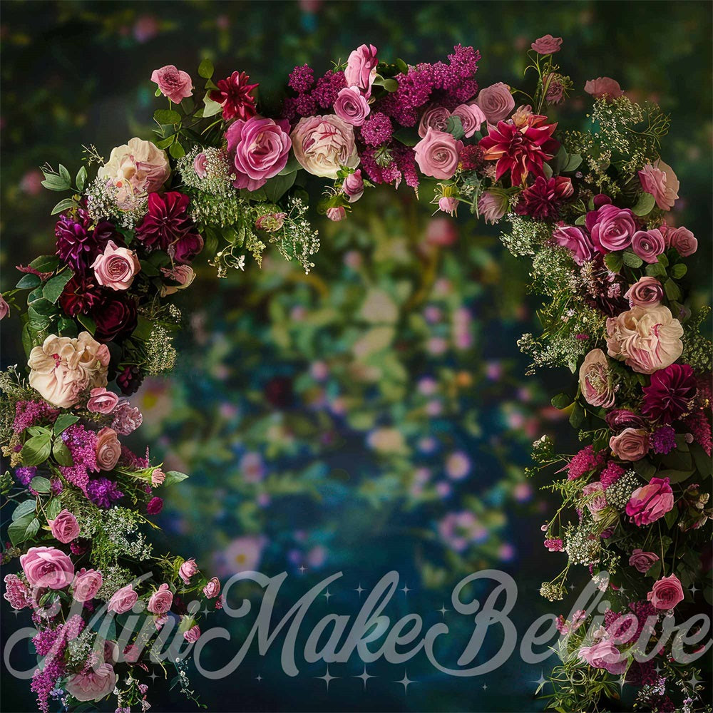Kate Spring Dark Fine Art Flower Arch Backdrop Designed by Mini MakeBelieve