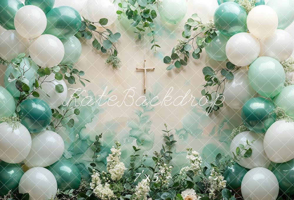 Kate Spring Green Plant Balloon Backdrop Designed by Emetselch - Kate Backdrop AU