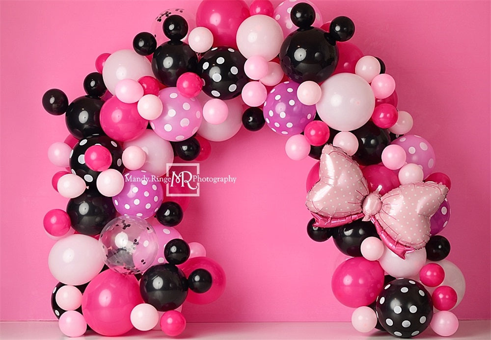 Kate Pink Balloon Arch Backdrop Cake Smash Designed by Mandy Ringe Photography