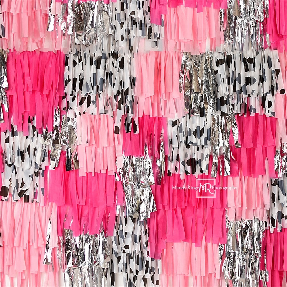 Kate Pink Denim Girl Tassel Backdrop Designed by Mandy Ringe Photography - Kate Backdrop AU