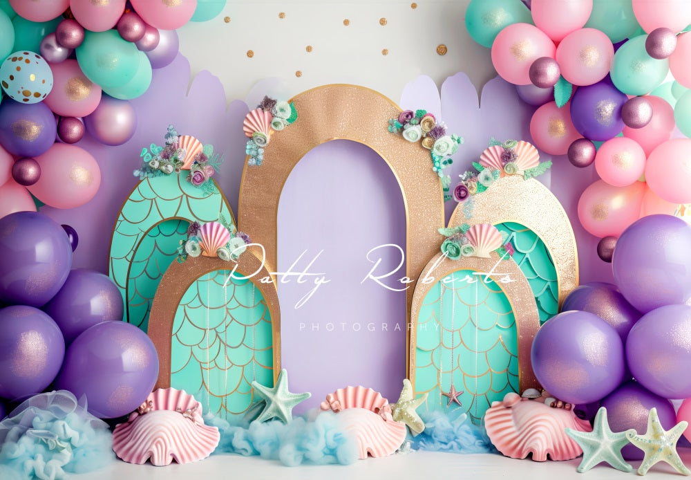 Kate Mermaids Smash Cake Backdrop Designed by Patty Robert - Kate Backdrop AU