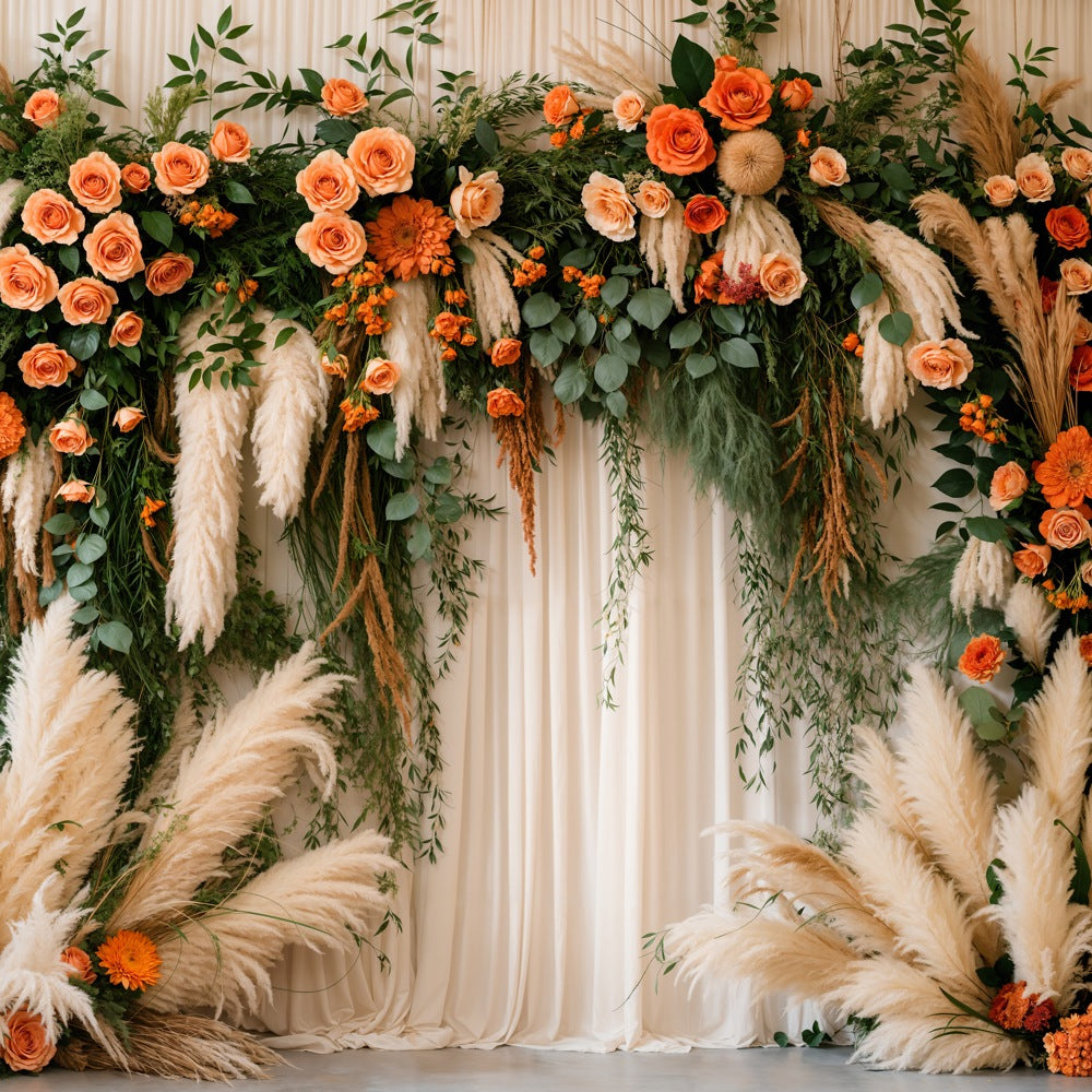 Kate Boho Floral Curtain Backdrop Designed by Emetselch