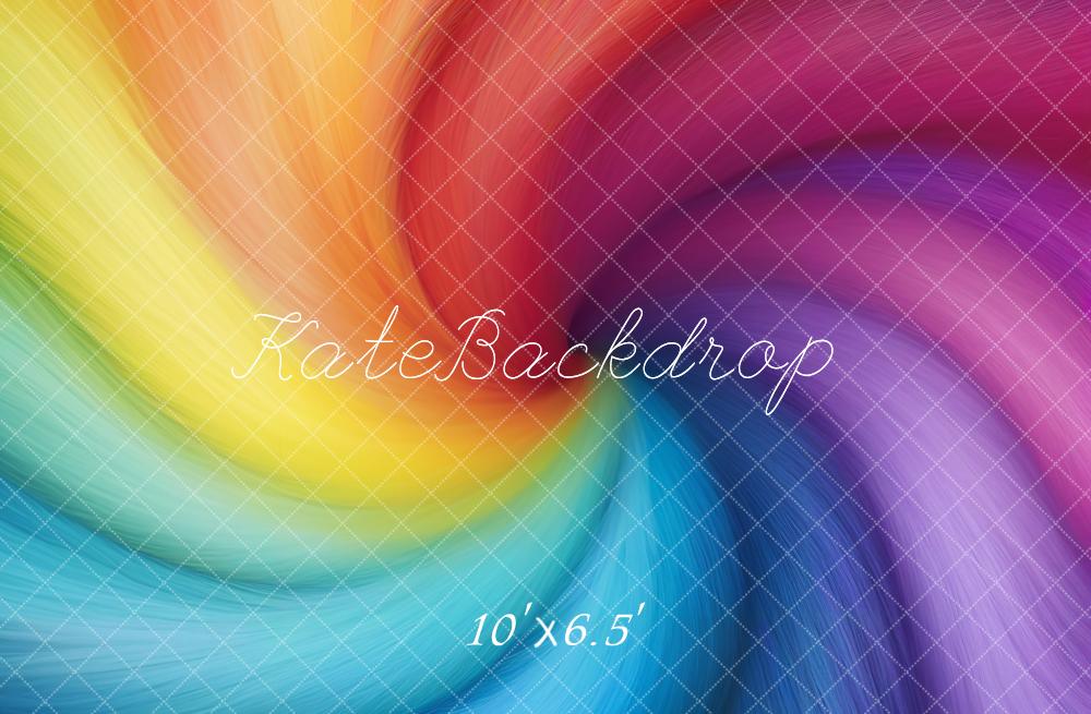 Kate Iridescent Rainbow Colored Swirls Backdrop Designed by GQ - Kate Backdrop AU