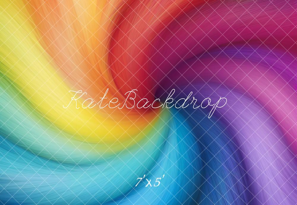 Kate Iridescent Rainbow Colored Swirls Backdrop Designed by GQ - Kate Backdrop AU