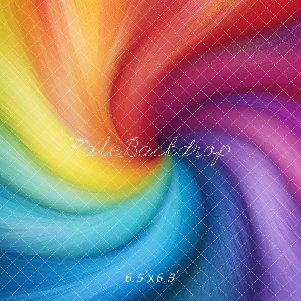 Kate Iridescent Rainbow Colored Swirls Backdrop Designed by GQ