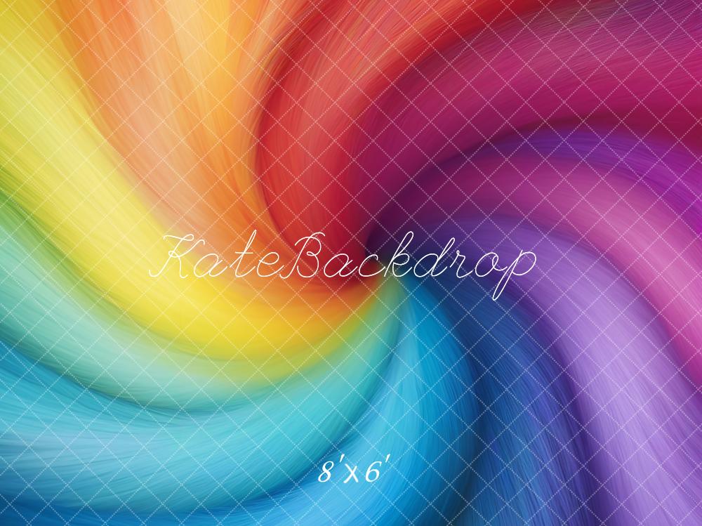 Kate Iridescent Rainbow Colored Swirls Backdrop Designed by GQ
