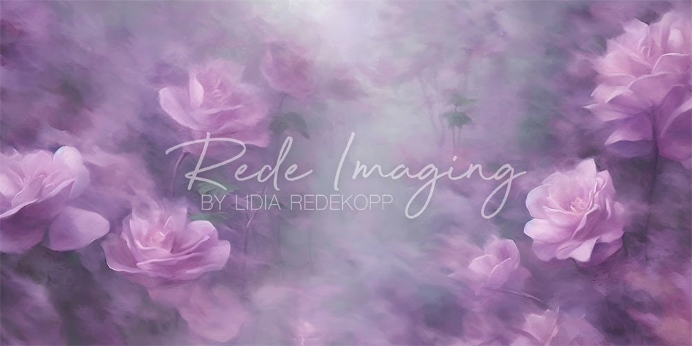 Kate Purple Flowers Fine Art Backdrop Designed by Lidia Redekopp