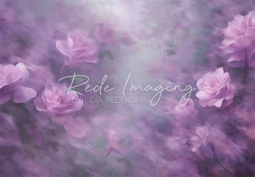 Kate Purple Flowers Fine Art Backdrop Designed by Lidia Redekopp
