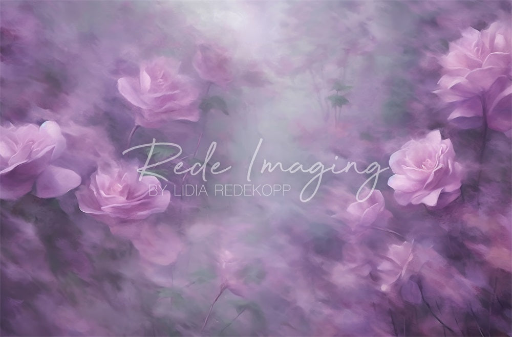 Kate Purple Flowers Fine Art Backdrop Designed by Lidia Redekopp