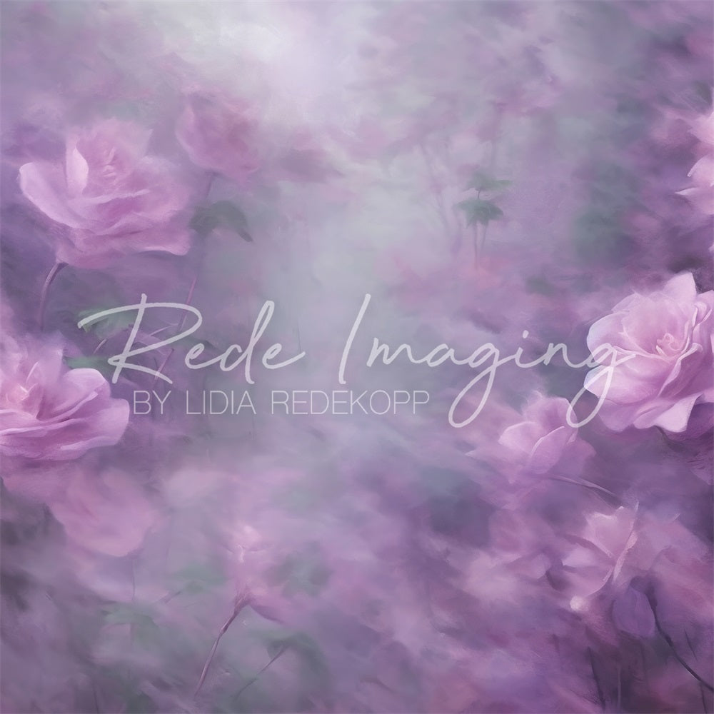 Kate Purple Flowers Fine Art Backdrop Designed by Lidia Redekopp