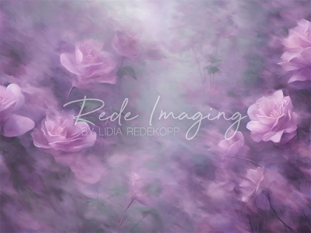 Kate Purple Flowers Fine Art Backdrop Designed by Lidia Redekopp