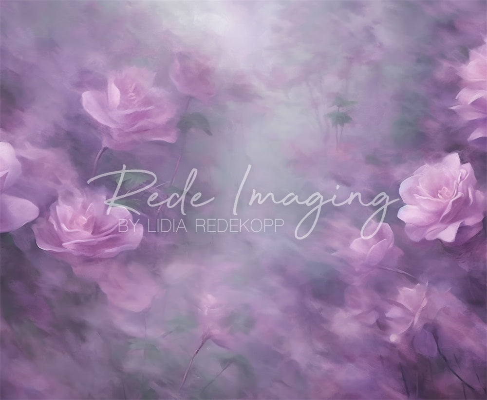Kate Purple Flowers Fine Art Backdrop Designed by Lidia Redekopp