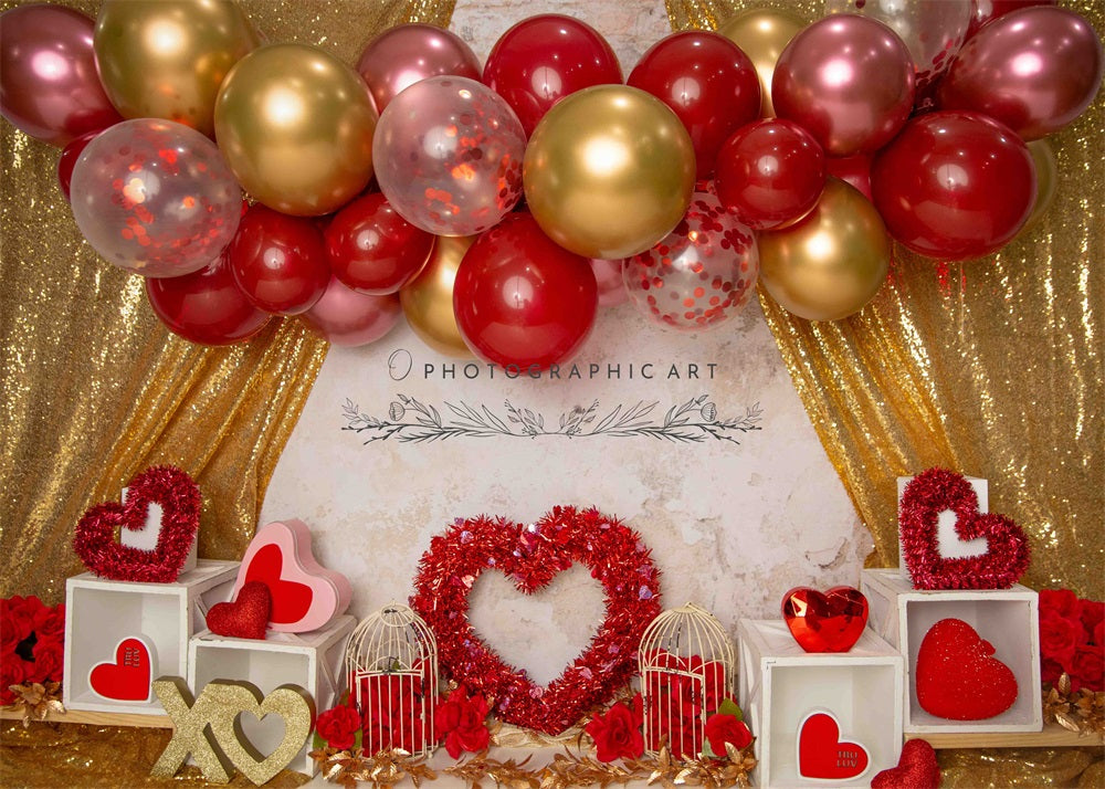 Kate Little Love Valentine's Day Backdrop for Photography Designed by Jenna Onyia - Kate Backdrop AU