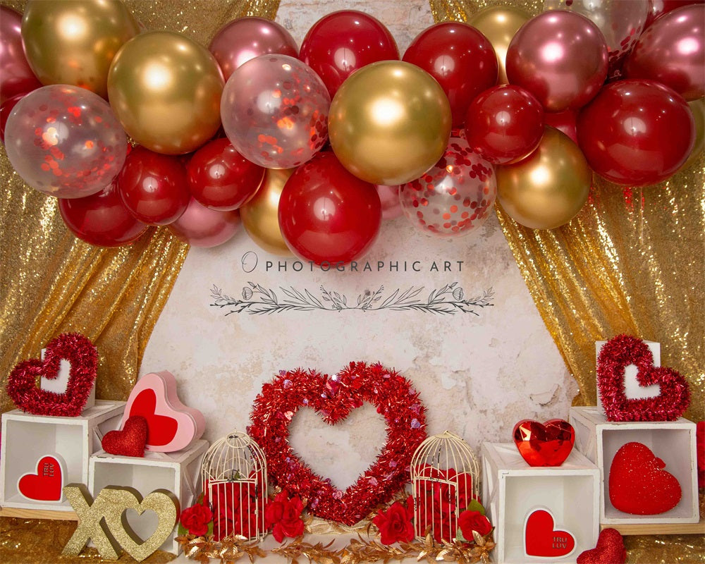 Kate Little Love Valentine's Day Backdrop for Photography Designed by Jenna Onyia - Kate Backdrop AU