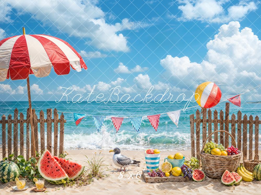 Kate Summer Sea Beach Fruit Backdrop Designed by Emetselch - Kate Backdrop AU