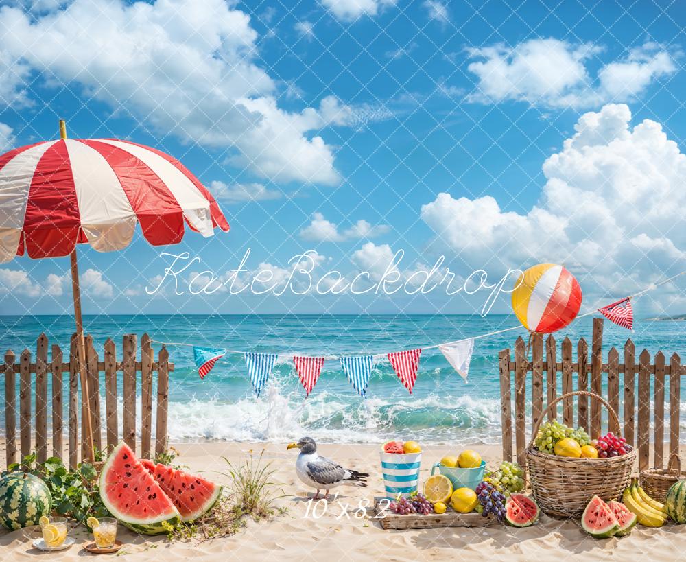 Kate Summer Sea Beach Fruit Backdrop Designed by Emetselch - Kate Backdrop AU