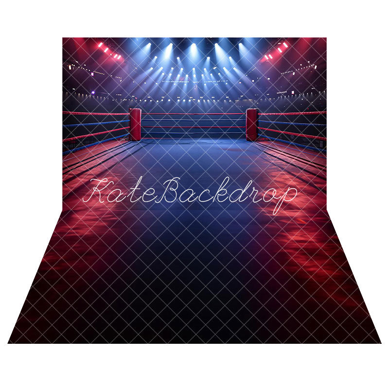 Kate Sports Wrestling Arena Backdrop+Floor for Photography