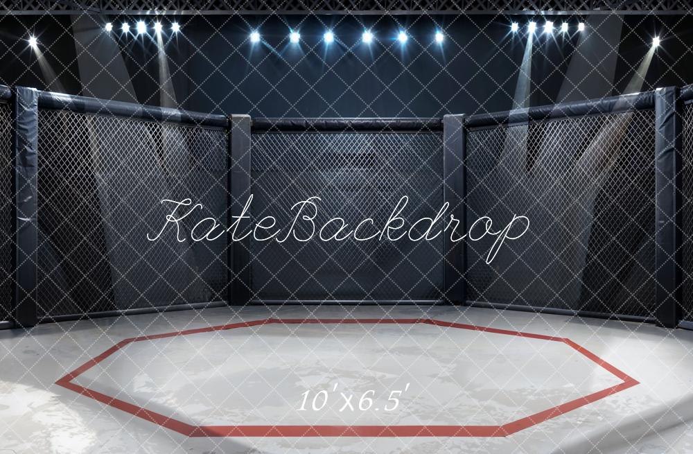 Kate Modern Black and White Iron Mesh Wrestling Arena Backdrop Designed by Chain Photography - Kate Backdrop AU