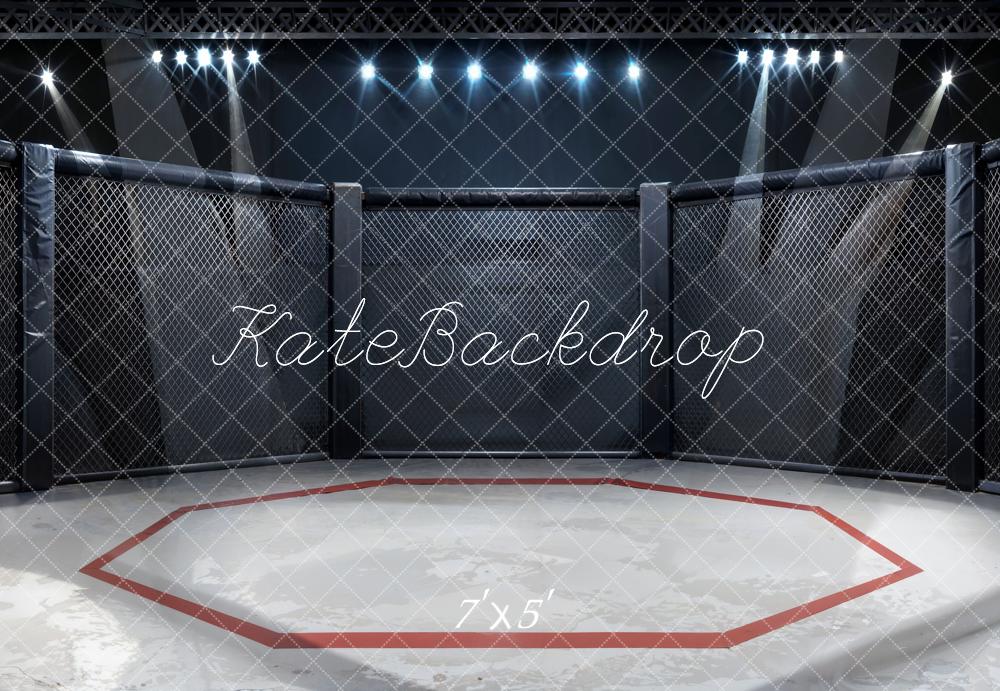 Kate Modern Black and White Iron Mesh Wrestling Arena Backdrop Designed by Chain Photography - Kate Backdrop AU