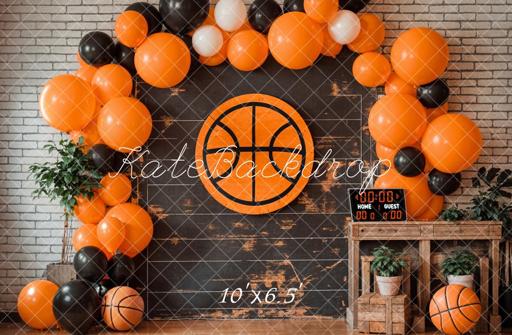 Kate Basketball Backdrop Balloon Arch Cake Smash Designed by Emetselch - Kate Backdrop AU