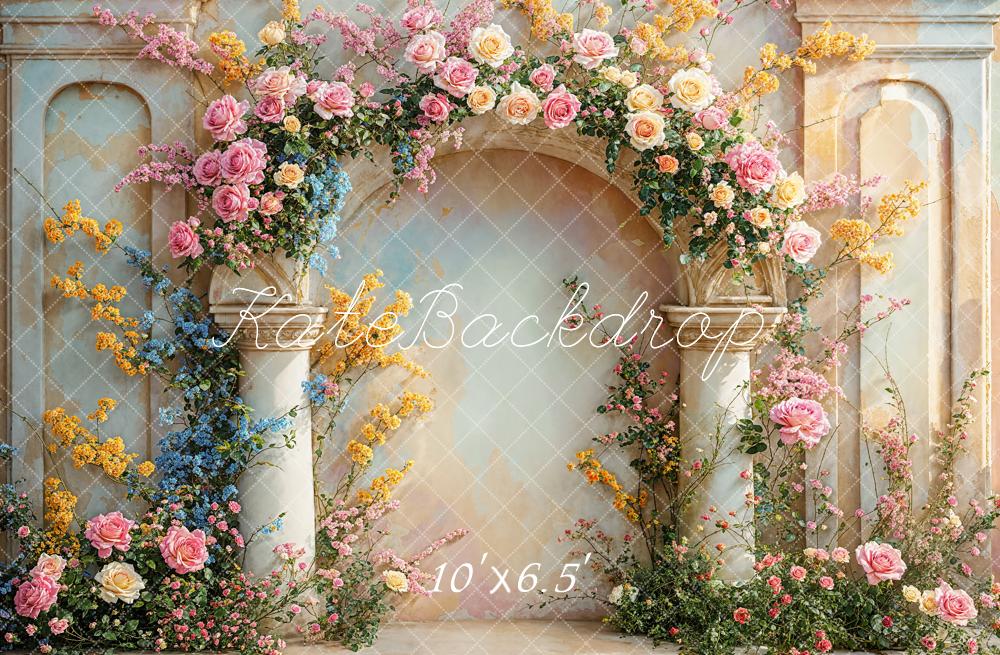 Kate Vintage Floral Arch Backdrop Designed by Chain Photography