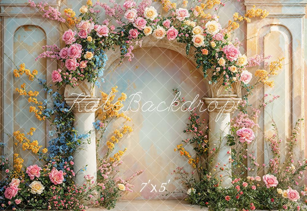 Kate Vintage Floral Arch Backdrop Designed by Chain Photography