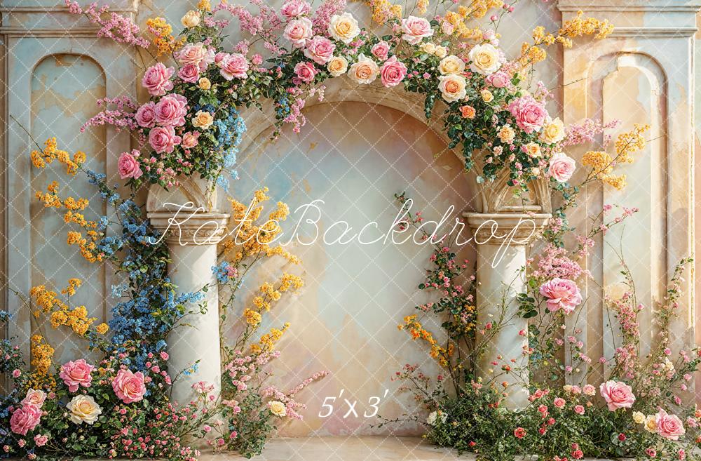 Kate Vintage Floral Arch Backdrop Designed by Chain Photography