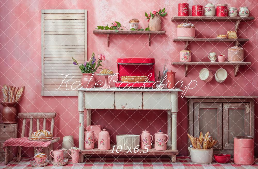 Kate Fantasy Doll Pink Kitchen Backdrop Designed by Chain Photography - Kate Backdrop AU