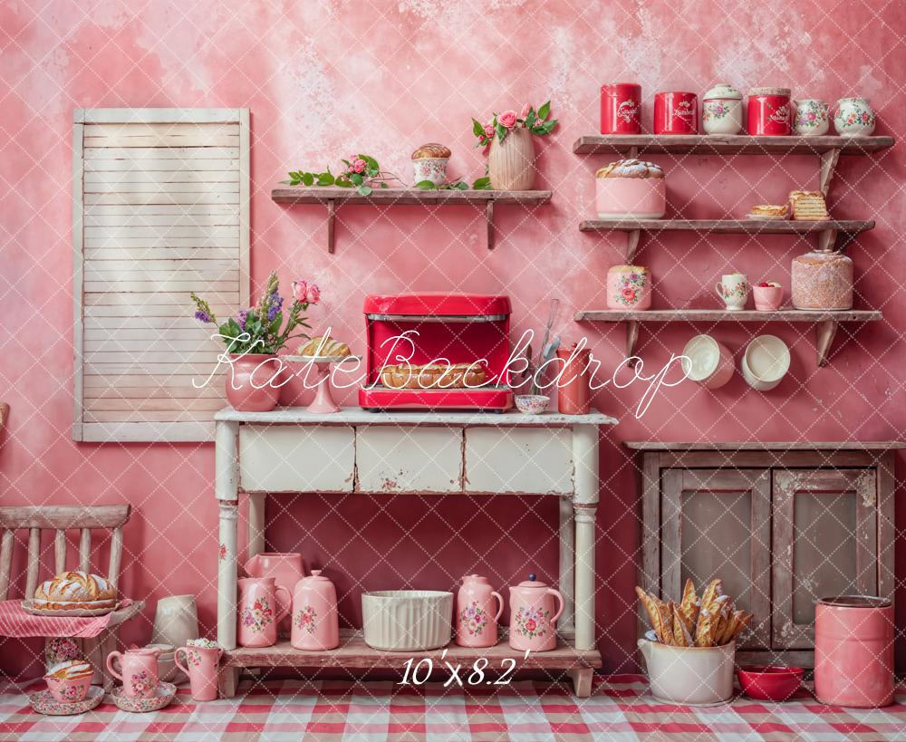 Kate Fantasy Doll Pink Kitchen Backdrop Designed by Chain Photography - Kate Backdrop AU