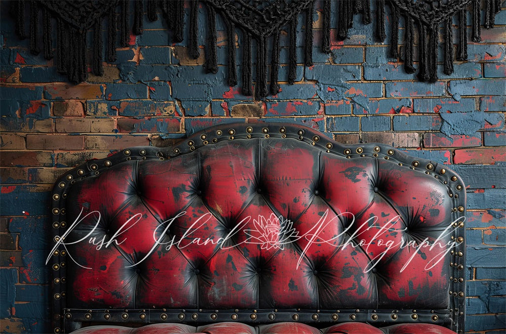 Kate Retro Dark Red Headboard Backdrop Designed by Laura Bybee - Kate Backdrop AU