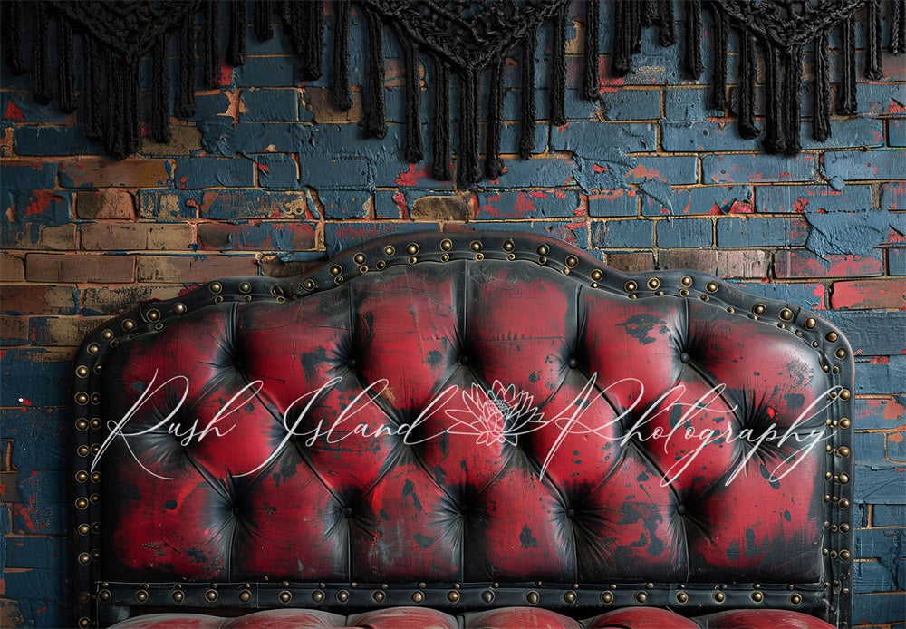 Kate Retro Dark Red Headboard Backdrop Designed by Laura Bybee - Kate Backdrop AU