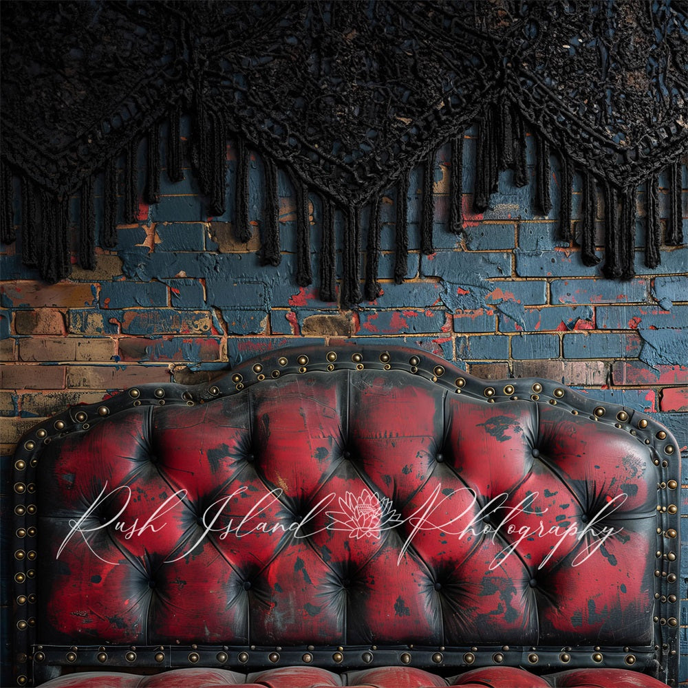 Kate Retro Dark Red Headboard Backdrop Designed by Laura Bybee - Kate Backdrop AU