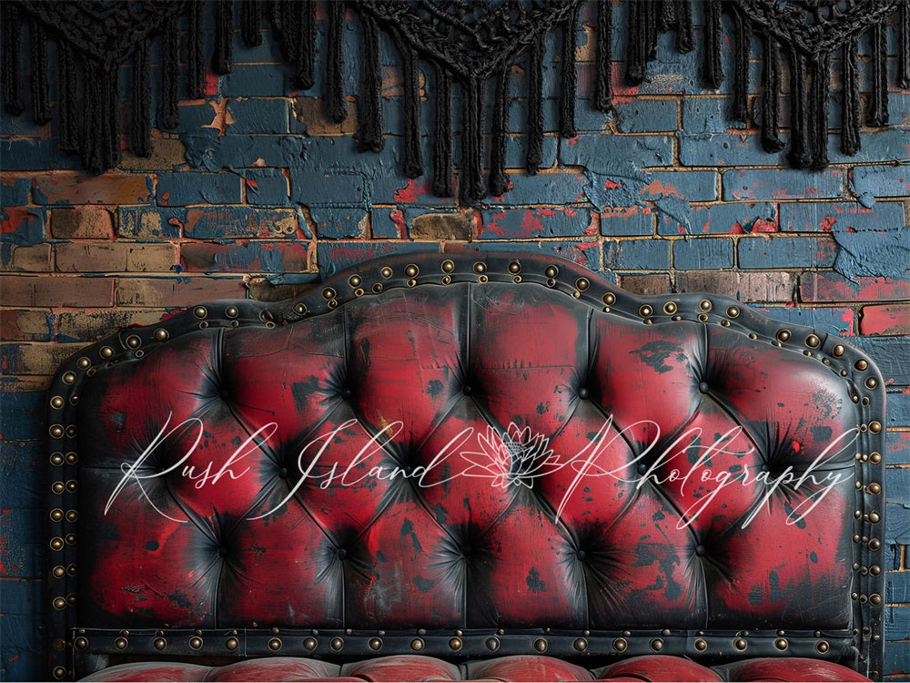 Kate Retro Dark Red Headboard Backdrop Designed by Laura Bybee - Kate Backdrop AU