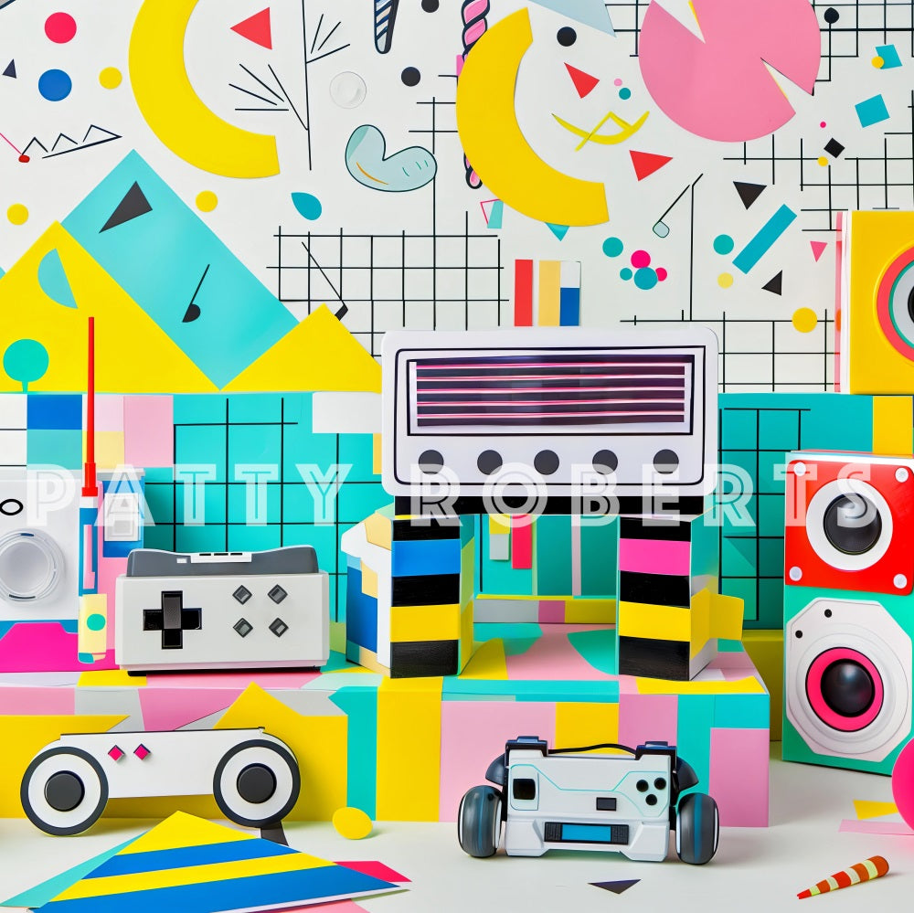 Kate 80s Party Abstract Wall Backdrop Designed by Patty Robert - Kate Backdrop AU