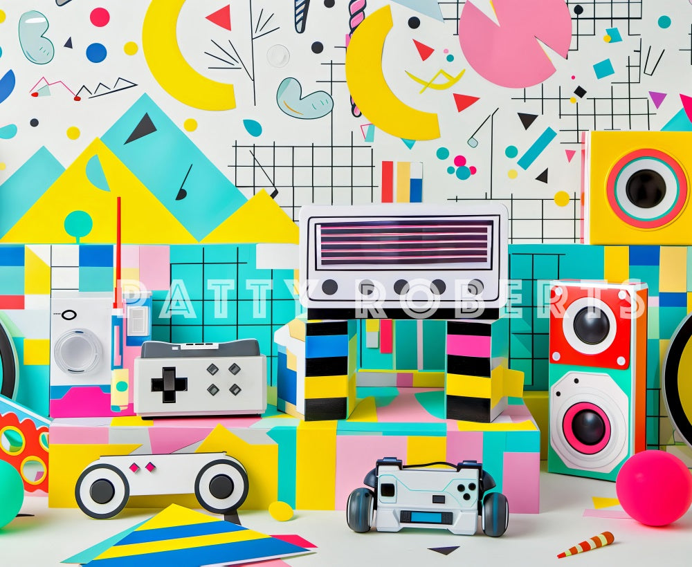 Kate 80s Party Abstract Wall Backdrop Designed by Patty Robert - Kate Backdrop AU