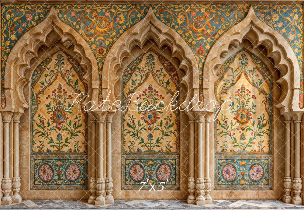Kate Retro Colorful Floral Arch Wall Backdrop Designed by Chain Photography - Kate Backdrop AU