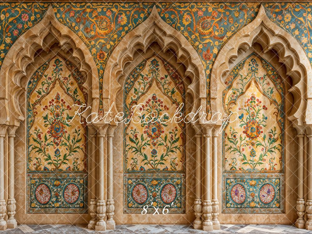 Kate Retro Colorful Floral Arch Wall Backdrop Designed by Chain Photography - Kate Backdrop AU