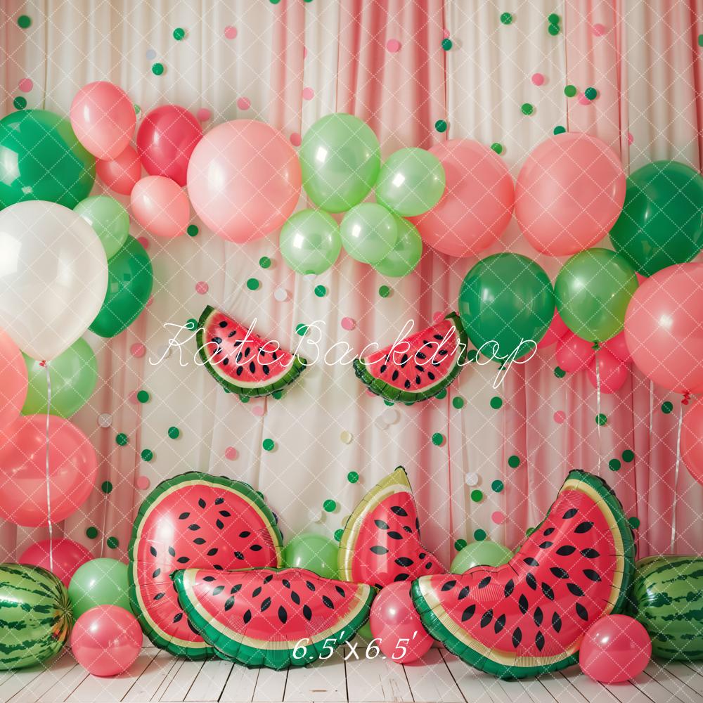 Kate Summer Backdrop Watermelon Balloon Cake Smash Designed by Emetselch - Kate Backdrop AU