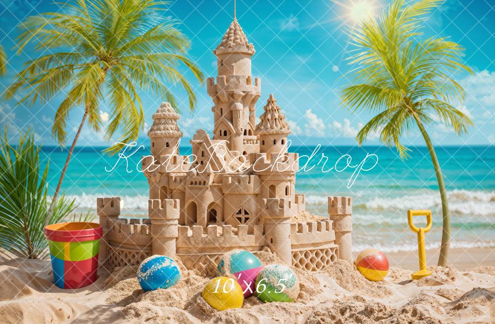 Kate Summer Sea Ball Sand Castle Backdrop Designed by Chain Photography