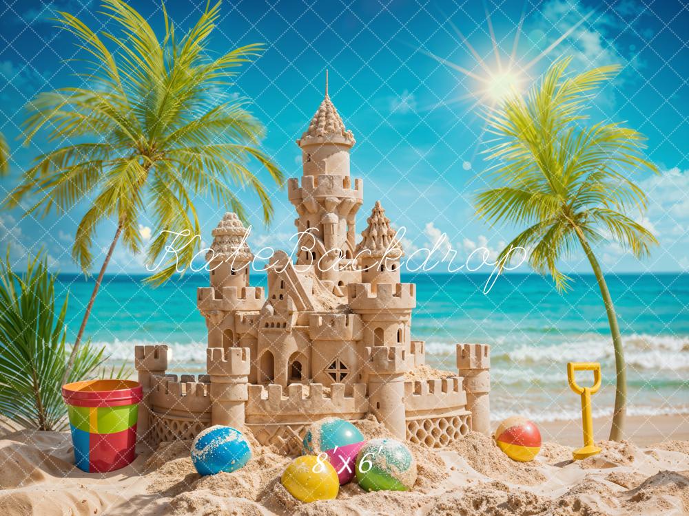 Kate Summer Sea Ball Sand Castle Backdrop Designed by Chain Photography - Kate Backdrop AU
