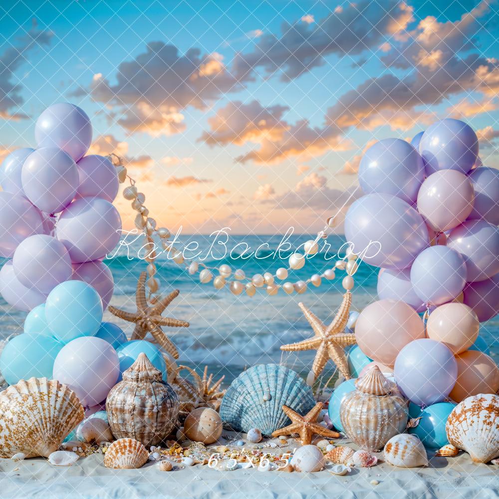 Kate Summer Sea Beach Balloon Mermaid Backdrop Designed by Chain Photography - Kate Backdrop AU