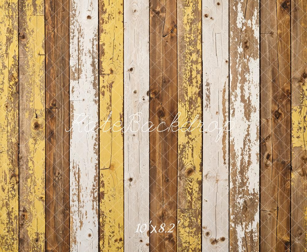 Kate Yellow White Vintage Wood Grain Backdrop Designed by Kate Image - Kate Backdrop AU