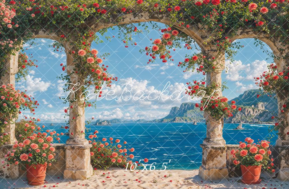 Kate Summer Flowers Sea Backdrop Designed by Chain Photography - Kate Backdrop AU