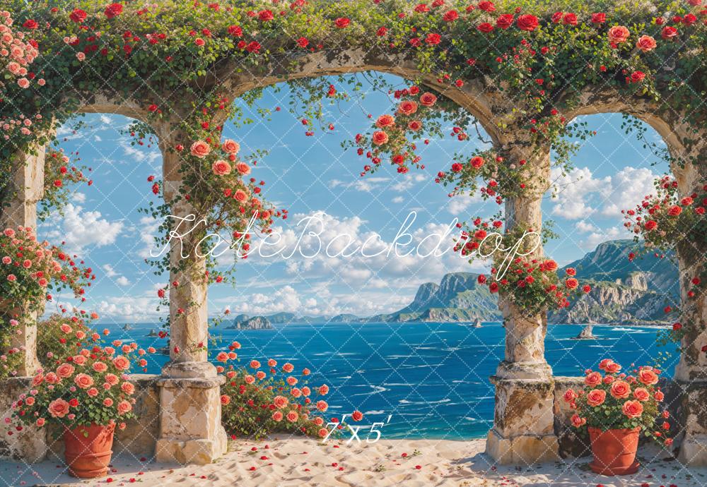 Kate Summer Flowers Sea Backdrop Designed by Chain Photography - Kate Backdrop AU