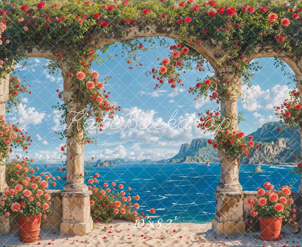 Kate Summer Flowers Sea Backdrop Designed by Chain Photography - Kate Backdrop AU