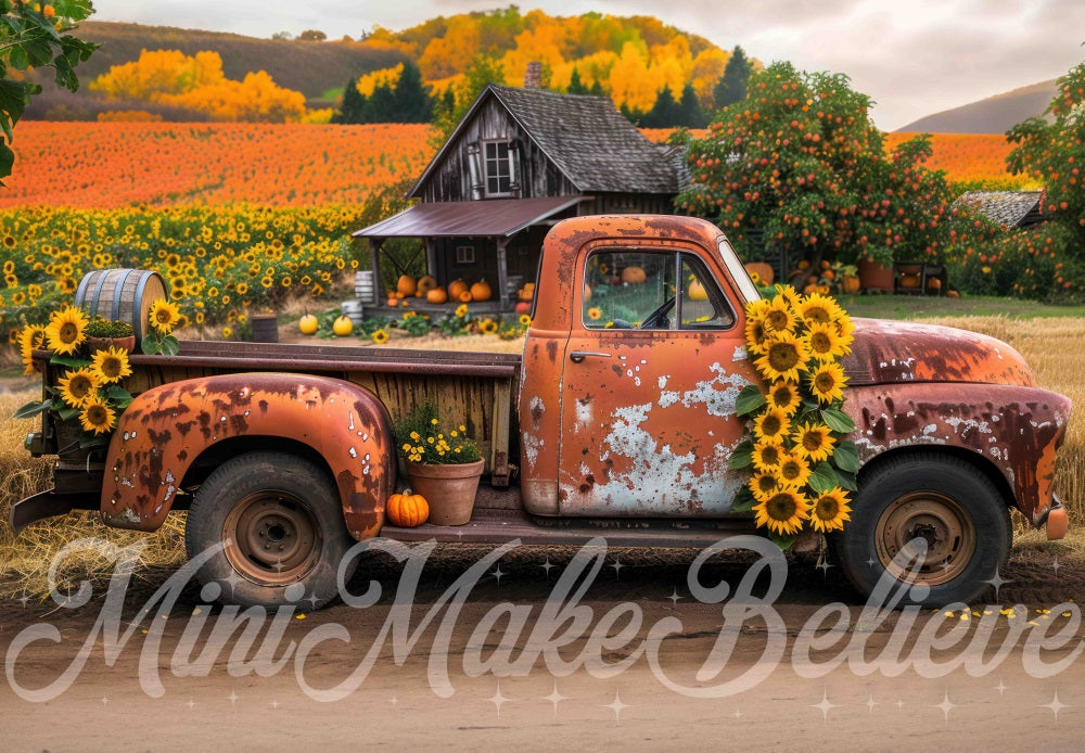 Kate Autumn Truck Backdrop for Photography