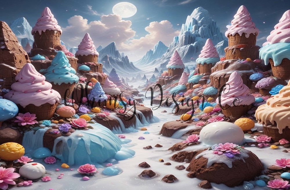 Kate Ice Cream Chocolate Mountain Backdrop Designed by Nora Dishman - Kate Backdrop AU