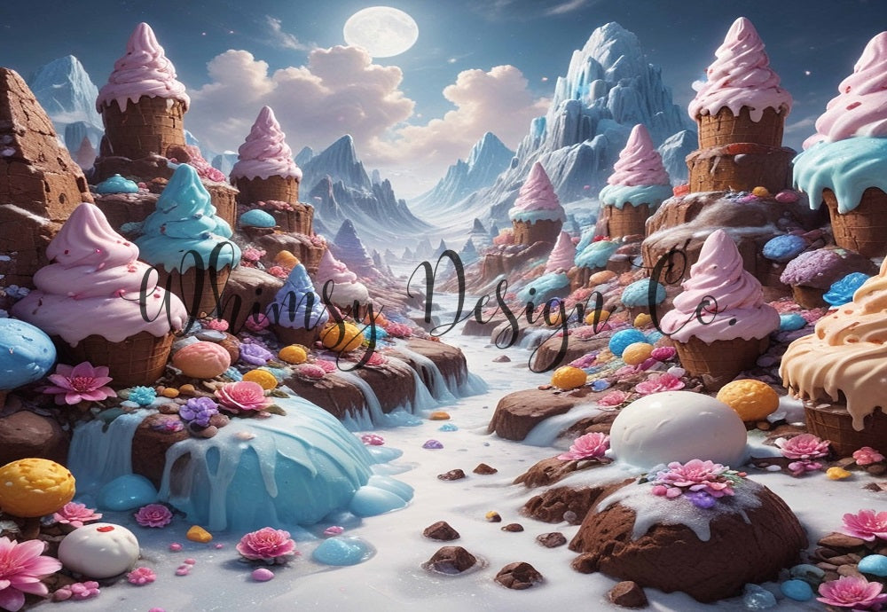 Kate Ice Cream Chocolate Mountain Backdrop Designed by Nora Dishman - Kate Backdrop AU
